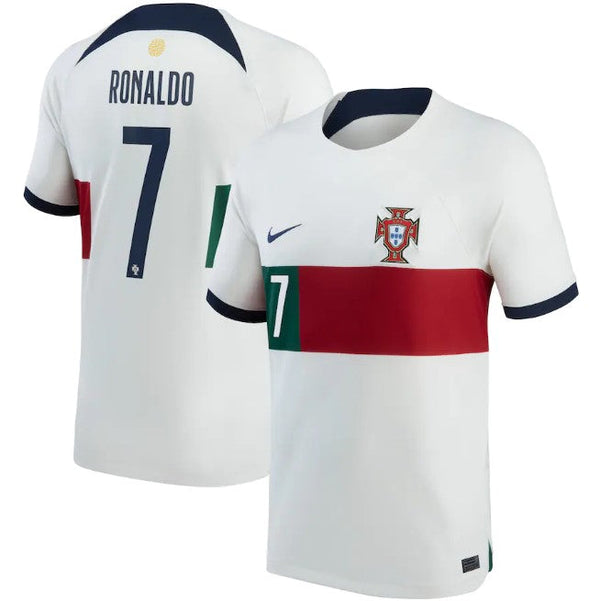 Portugal National Team Away 2022/23 with printing Ronaldo 7 Jersey - White