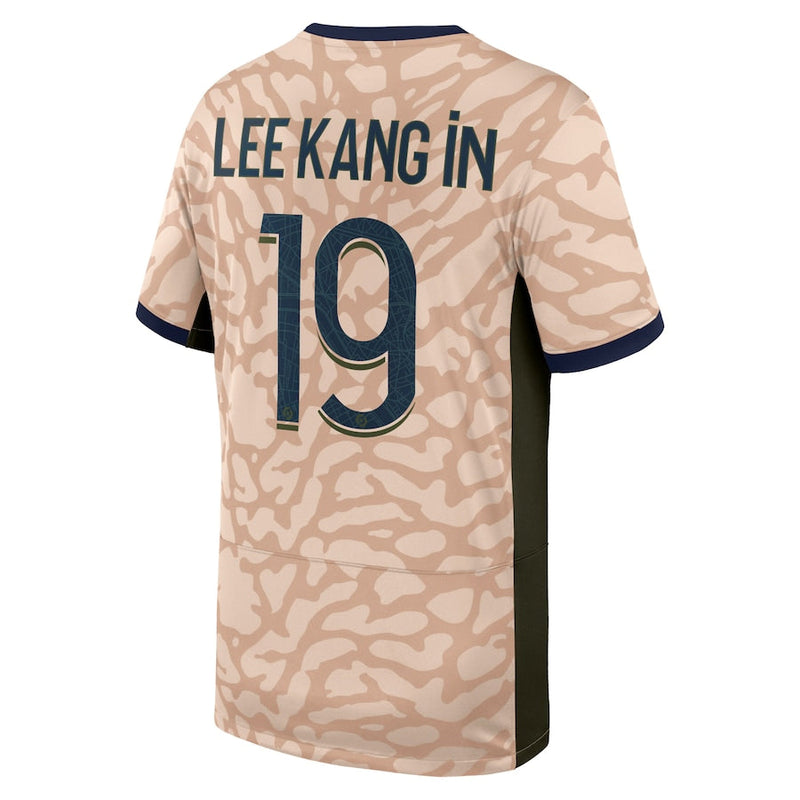 Lee Kang In Paris Saint-Germain  Brand  2023/24 Fourth Stadium  Player Jersey – Tan