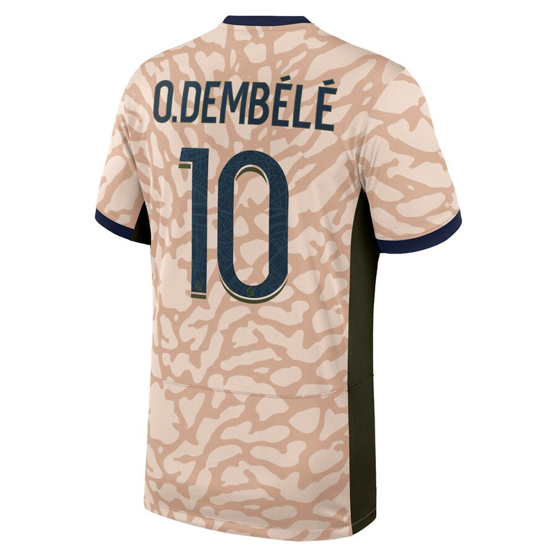 Ousmane Dembélé Paris Saint-Germain  Brand 2023/24 Fourth Stadium Player Jersey – Tan