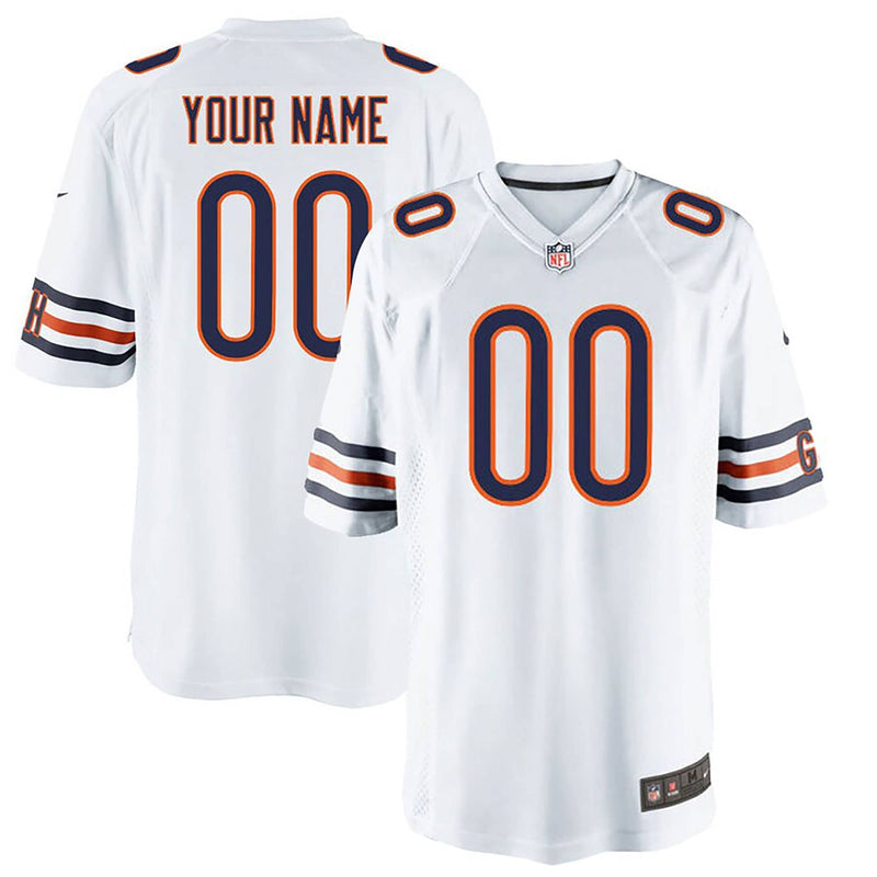 Chicago Bears Nike Game Away Jersey - White - Personalized - Men