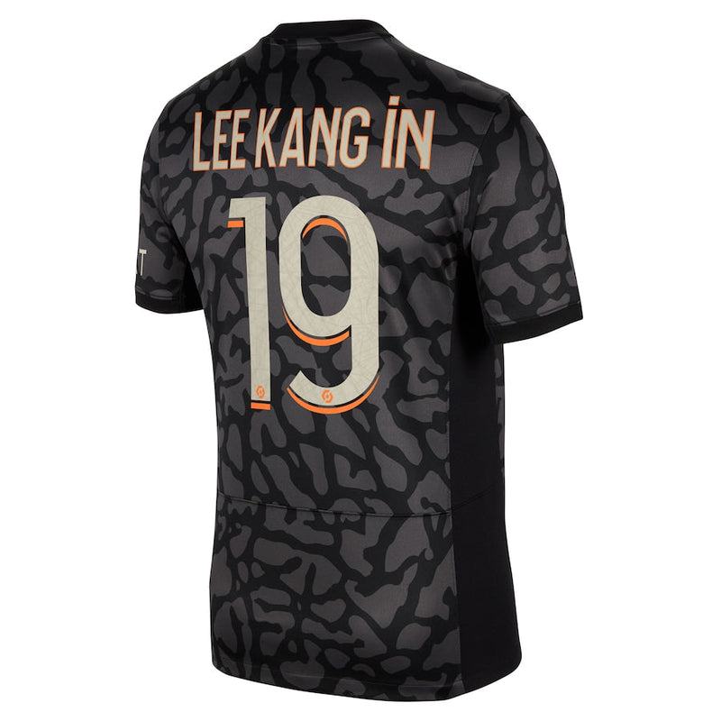 Lee Kang In Paris Saint-Germain  Brand 2023/24 Third Stadium Player Jersey - Anthracite