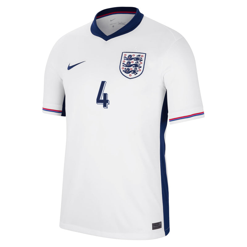 England Nike Home Stadium Shirt 2024 with Rice 4 printing