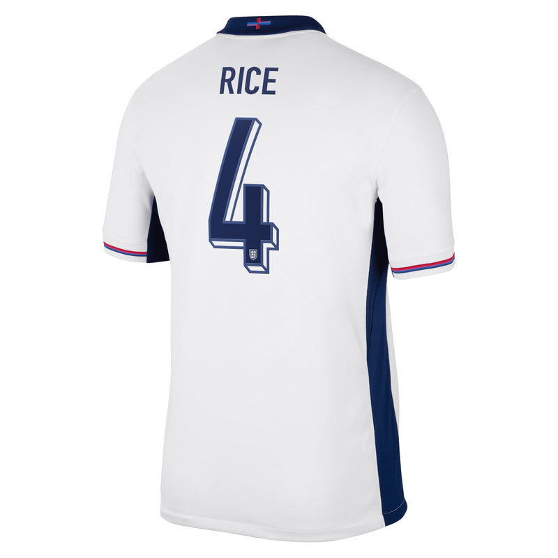 England Nike Home Stadium Shirt 2024 with Rice 4 printing