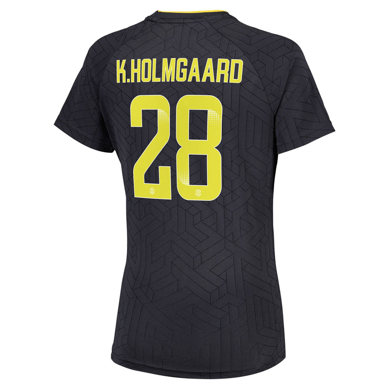 Everton WSL Castore Away Pro Shirt 2024-25 - Womens with K.Holmgaard 28 printing