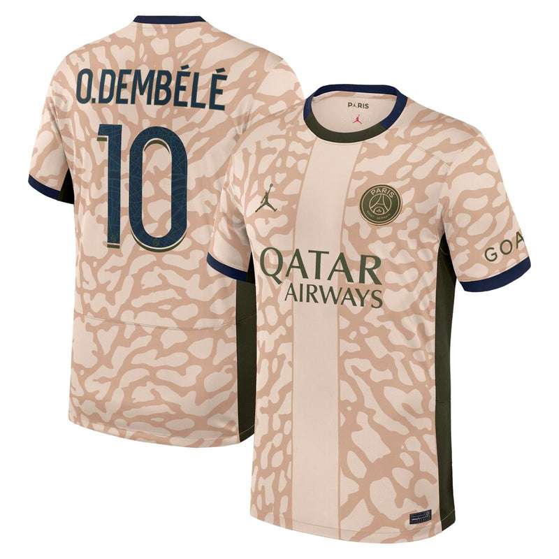 Ousmane Dembélé Paris Saint-Germain  Brand 2023/24 Fourth Stadium Player Jersey – Tan