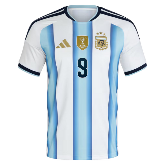 Argentina adidas Home Shirt 2026 with J. Alvarez  9 printing