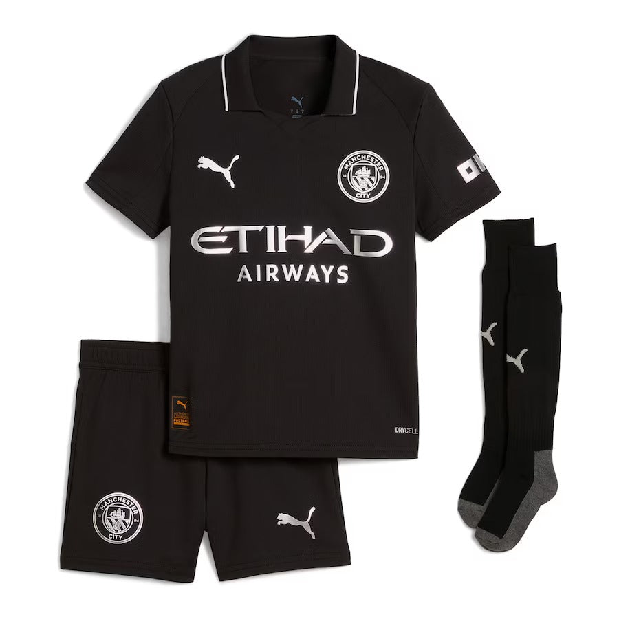 Manchester City PUMA Away Minikit 2025-26 with Haaland 9 printing