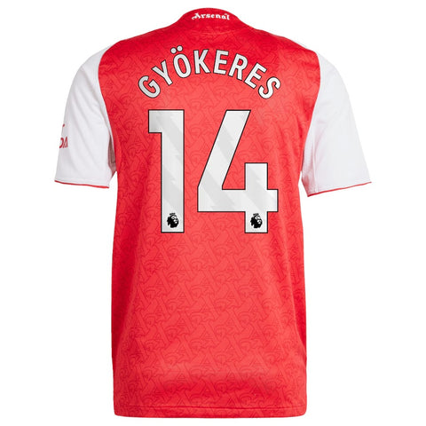 Arsenal adidas Home Shirt 2025-26 with Gyökeres 14 printing