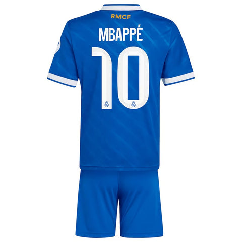 Real Madrid adidas Third Youthkit 2025-26 with Mbappé 10 printing
