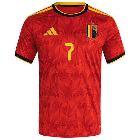 Belgium adidas Home Shirt 2026 with De Bruyne 7 printing