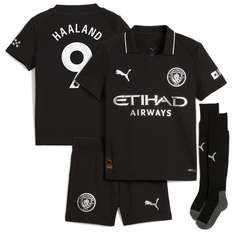 Manchester City PUMA Away Minikit 2025-26 with Haaland 9 printing