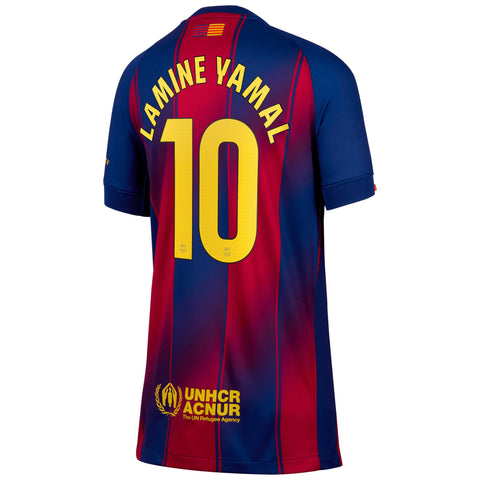 Lamine Yamal Barcelona Nike Youth 2025/26 Home Player Jersey - Blue