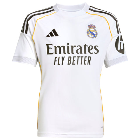 Real Madrid adidas Home Shirt 2025-26 with Vini Jr. 7 printing