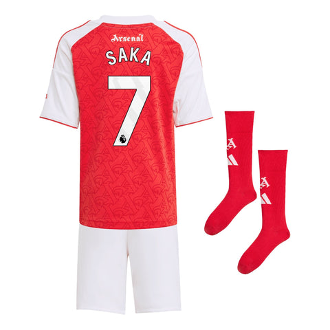 Arsenal adidas Home Minikit 2025-26 with Saka 7 printing