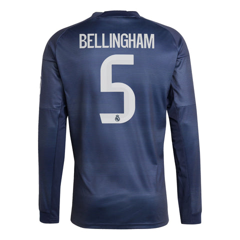 Real Madrid adidas Away Shirt 2025-26 - Long Sleeve with Bellingham 5 printing