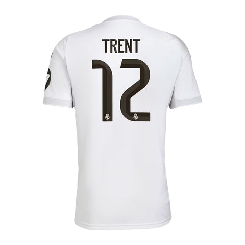 Real Madrid adidas Home Shirt 2025-26 with Trent 12 printing