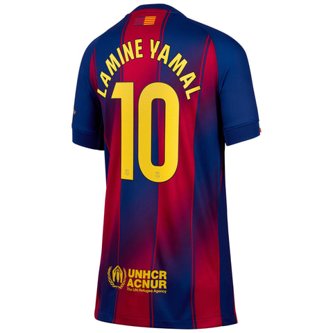 Lamine Yamal Barcelona Nike Youth 2025/26 Home Player Jersey - Blue