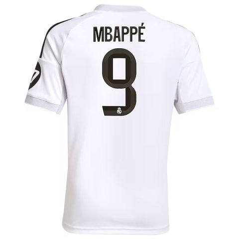Kylian Mbappé Real Madrid adidas Youth 2025/26 Home Jersey - White