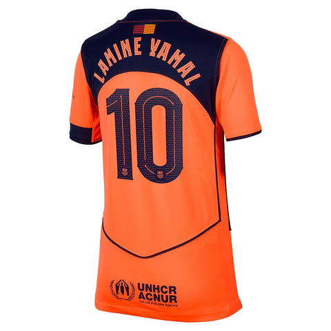 Lamine Yamal Barcelona Nike Youth 2025/26 Third Player Jersey - Orange