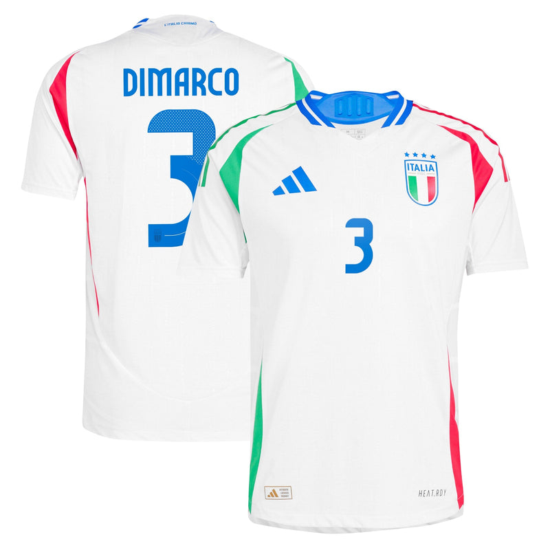 Italy adidas Away Shirt 2024 with DiMarco 3 printing