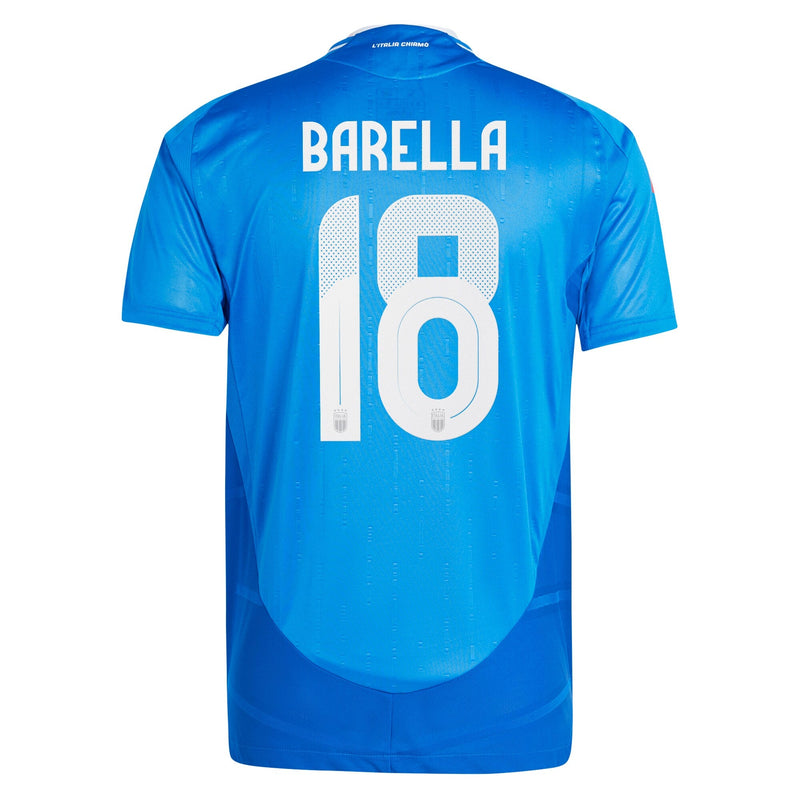 Italy adidas Home Shirt 2024 with Barella 18 printing