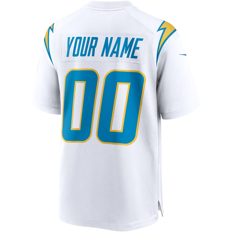 Los Angeles Chargers Nike Game Road Jersey - White - Custom - Mens