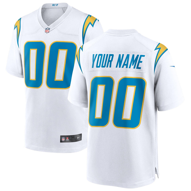 Los Angeles Chargers Nike Game Road Jersey - White - Custom - Mens