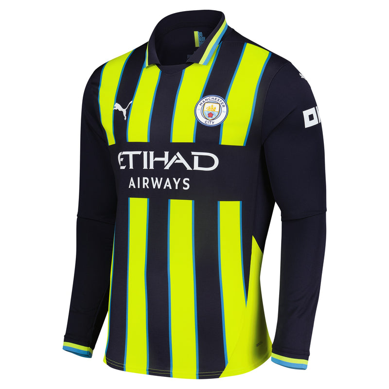 Manchester City PUMA Away Shirt 2024-25 - Long Sleeve with Haaland 9 printing