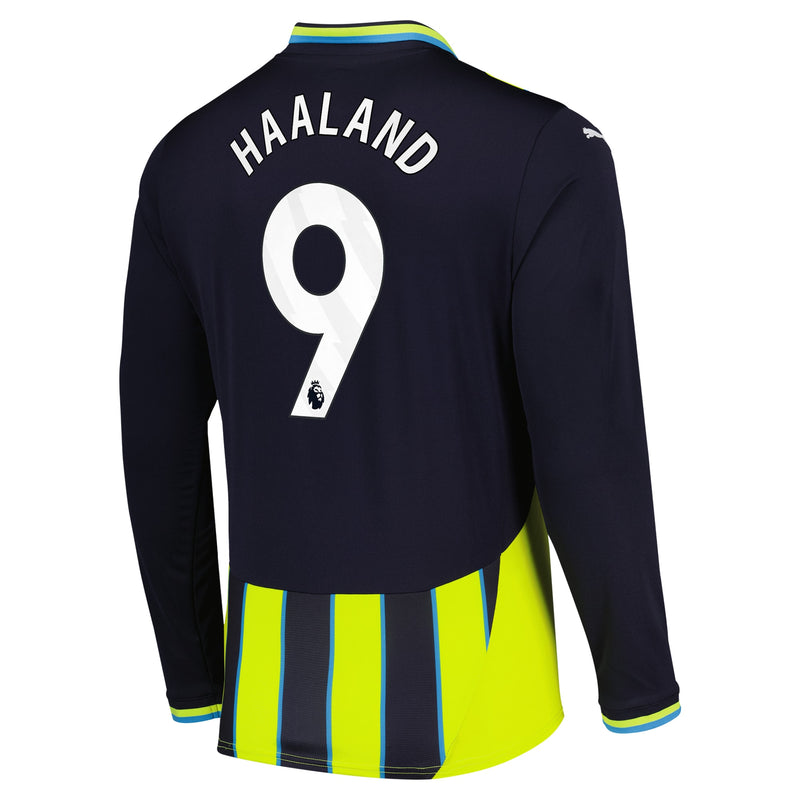 Manchester City PUMA Away Shirt 2024-25 - Long Sleeve with Haaland 9 printing