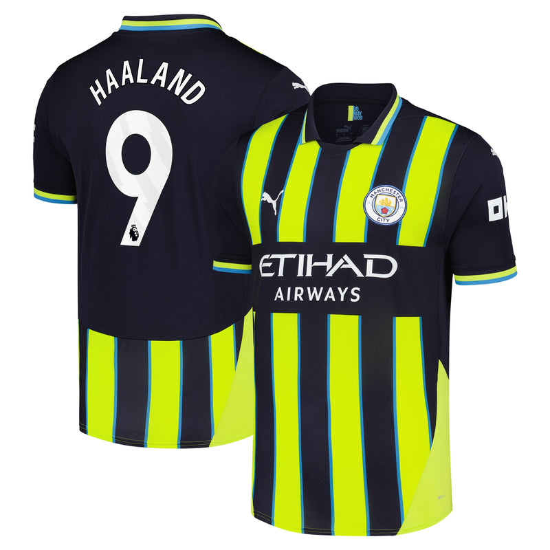 Manchester City PUMA Away Shirt 2024-25 with Haaland 9 printing