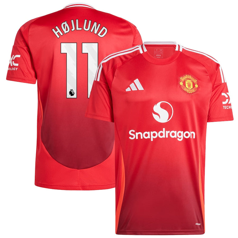 Manchester United adidas adidas Home Shirt 2024-25 with Højlund 11 printing