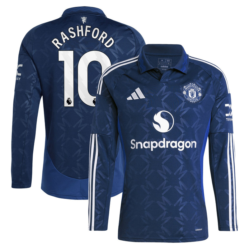 Manchester United EPL adidas Away Shirt 2024-25 - Long sleeve with Rashford 10 printing