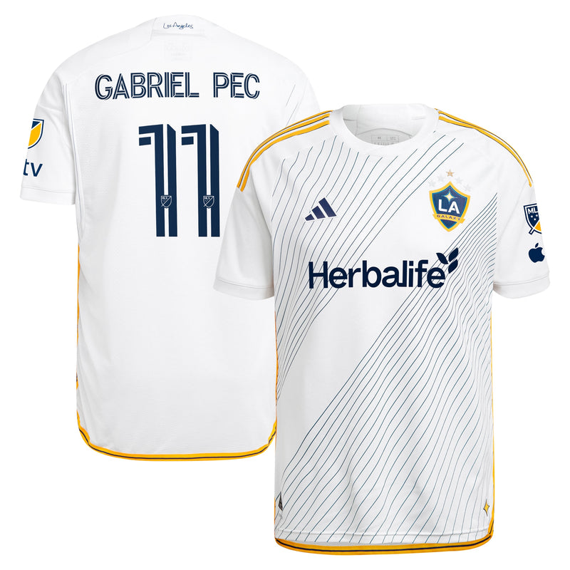 Gabriel Pec LA Galaxy adidas 2024 Angelino Kit Authentic Player Jersey - White