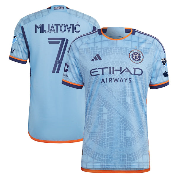 Jovan Mijatović New York City FC adidas 2024 The Interboro Kit Authentic Player Jersey - Light Blue
