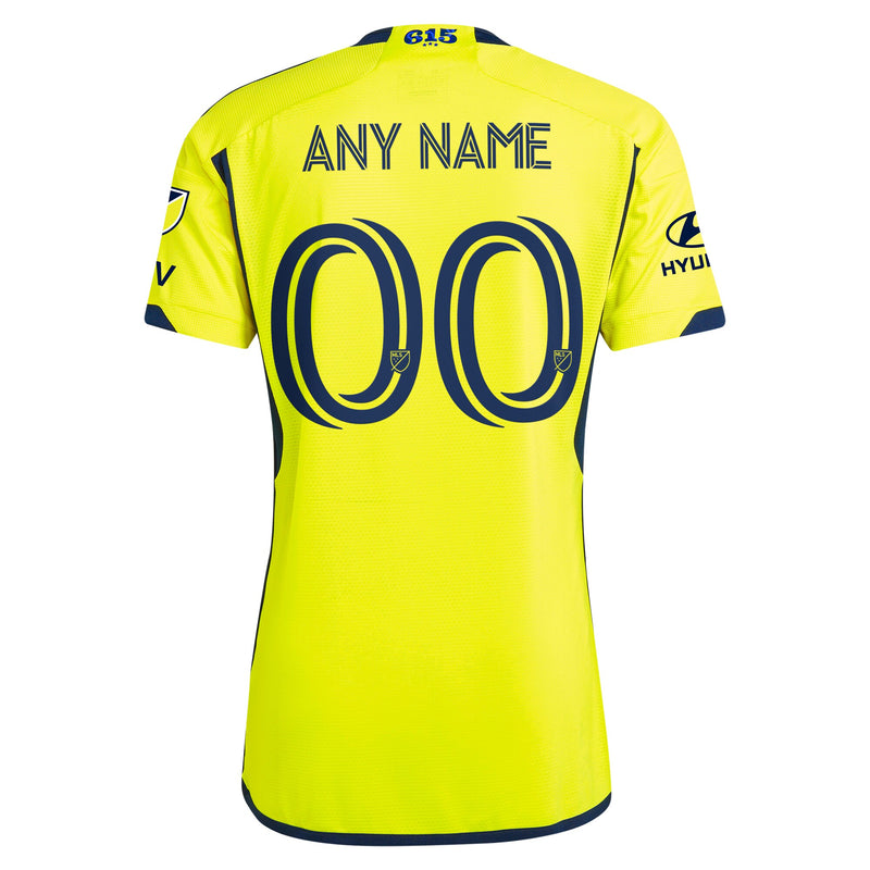 Nashville SC adidas 2024 The 615 Kit Authentic Custom Jersey - Yellow