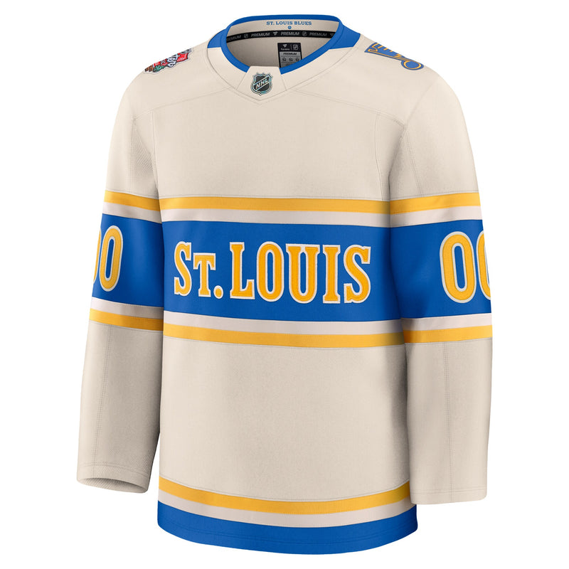 St. Louis Blues Fanatics 2025 NHL Winter Classic Premium Custom Jersey - Cream