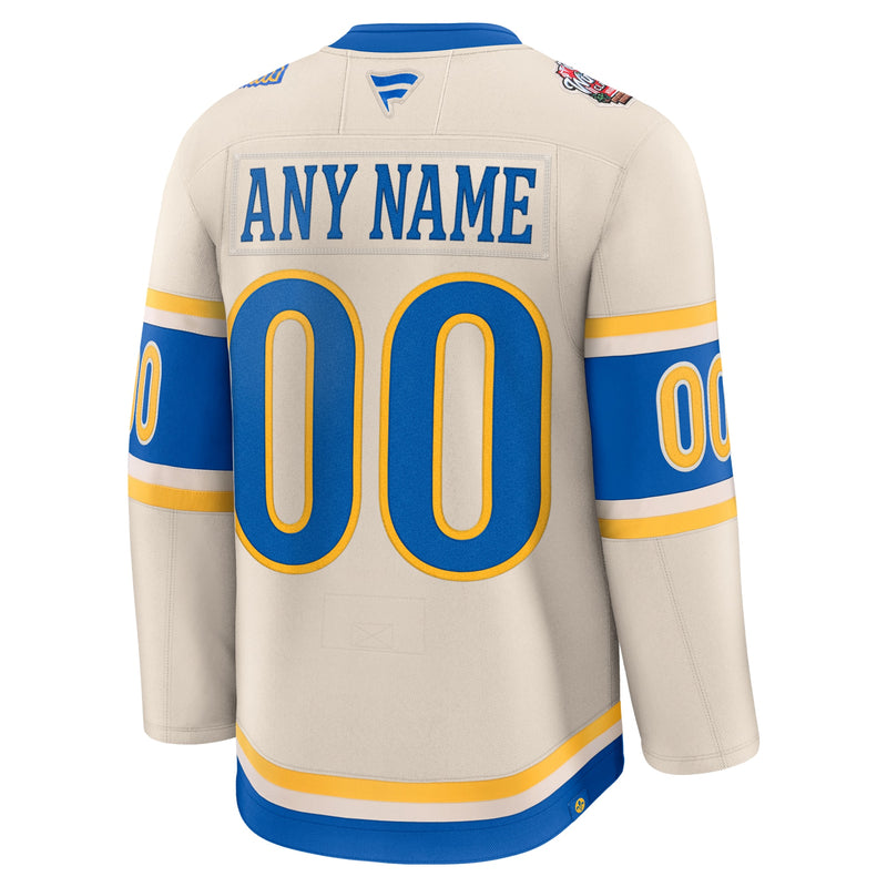 St. Louis Blues Fanatics 2025 NHL Winter Classic Premium Custom Jersey - Cream