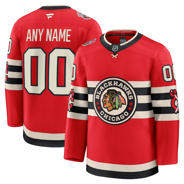 Chicago Blackhawks Fanatics 2025 NHL Winter Classic Premium Custom Jersey - Red