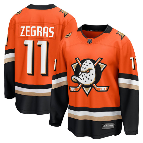 Trevor Zegras Anaheim Ducks Fanatics Home Premier Breakaway Player Jersey - Orange