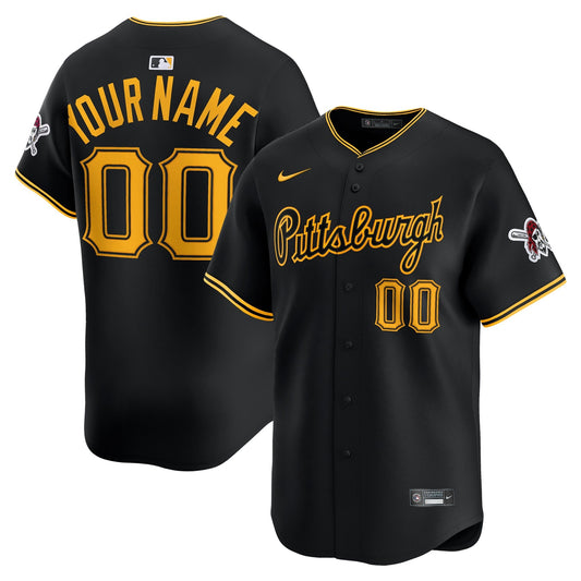 Pittsburgh Pirates Nike Alternate Limited Custom Jersey - Black