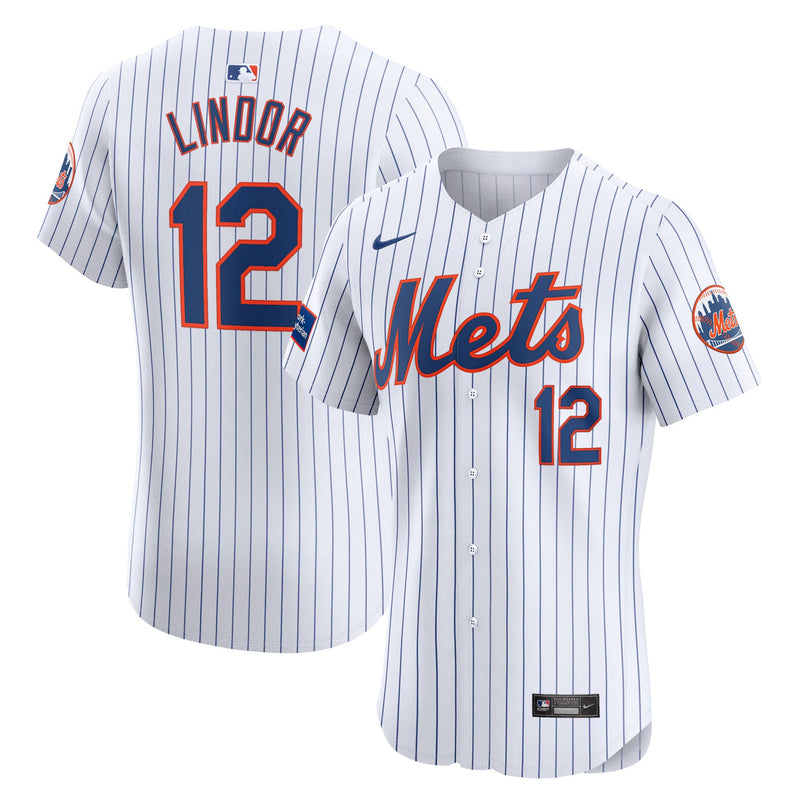 Francisco Lindor New York Mets Nike Home Elite Sponsor Patch Player Jersey - White