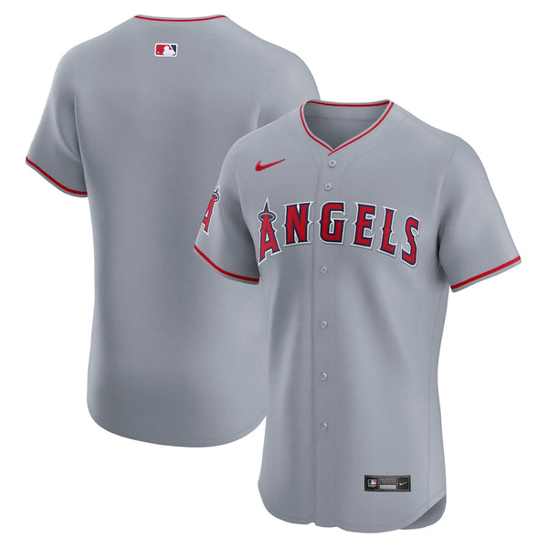 Los Angeles Angels Nike Road Vapor Premier Elite Patch Jersey - Gray