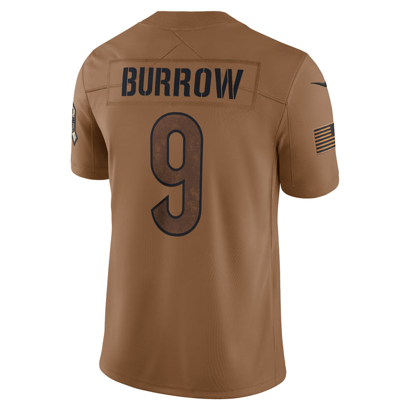 Nike Joe Burrow Brown Cincinnati Bengals 2023 Salute To Service Limited Men's Jersey