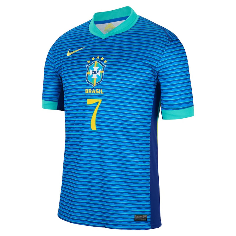 Vini Jr. Brazil National Team Nike 2024 Away Jersey - Blue