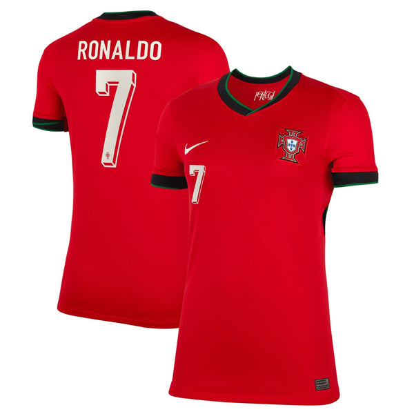 Portugal Nike Home Stadium Shirt 2024 - Womens with Ronaldo 7 printing