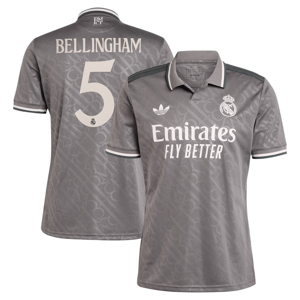 Real Madrid adidas Third Shirt 2024-25 with Bellingham 5 printing