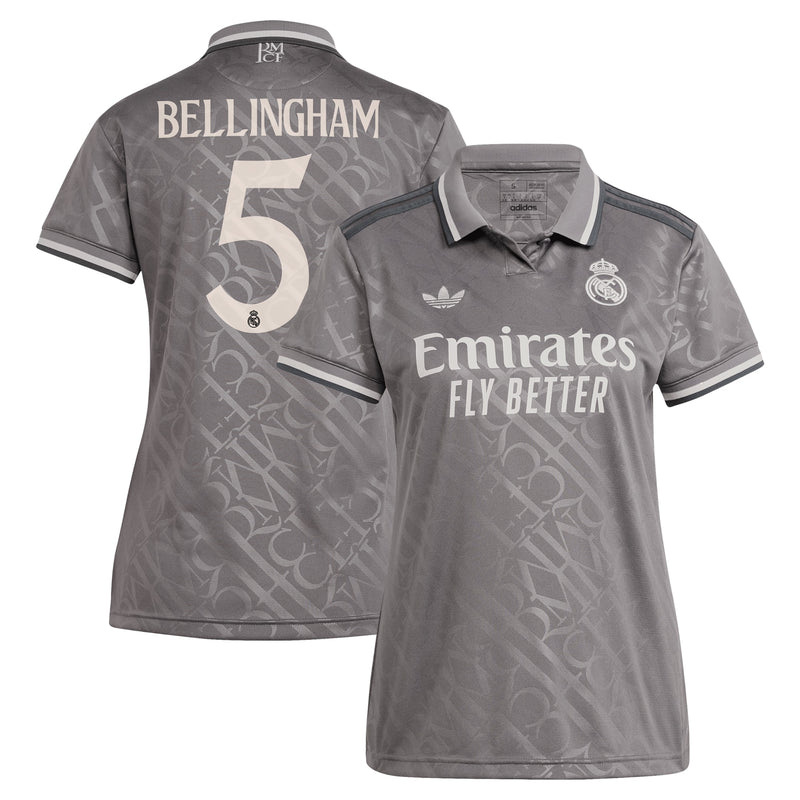 Real Madrid adidas Third Shirt 2024-25 - Womens with Bellingham 5 printing