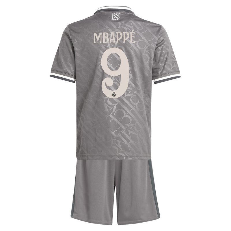 Real Madrid adidas Third Youthkit 2024-25 with Mbappé 9 printing