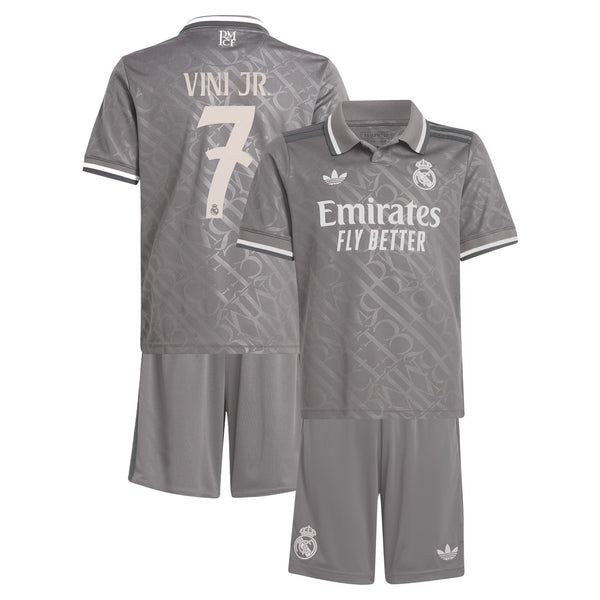 Real Madrid adidas Third Youthkit 2024-25 with Vini Jr. 7 printing