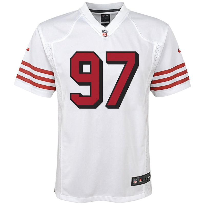 San Francisco 49ers Nike Game Secondary Alternate Jersey - White - Nick Bosa - Youth